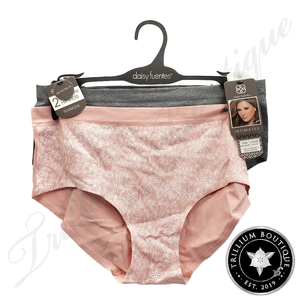 Daisy Fuentes Women's Crisscrossed Back Seamless Hipster Underwear 2 Pairs NWT